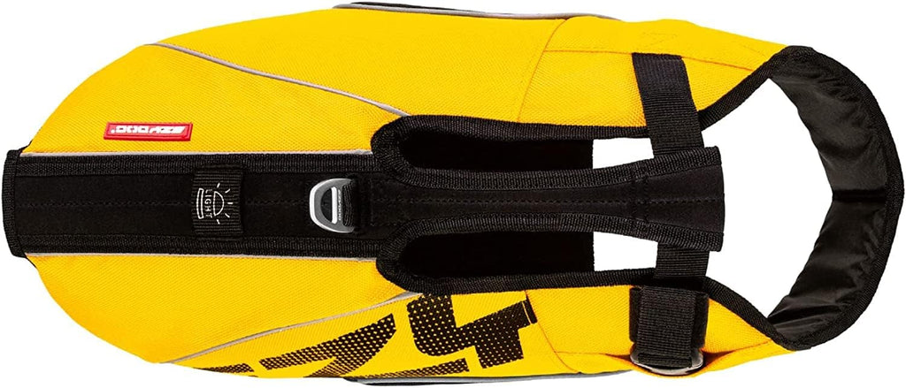 EzyDog DFD X2 Dog Life Jacket, Grab Handle, Reflective Trim - Large, Yellow