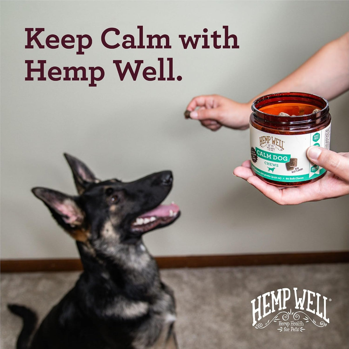 Hemp Well Calm Soft Chews for Dogs, Organic Stress Relief for Pets, 120ct