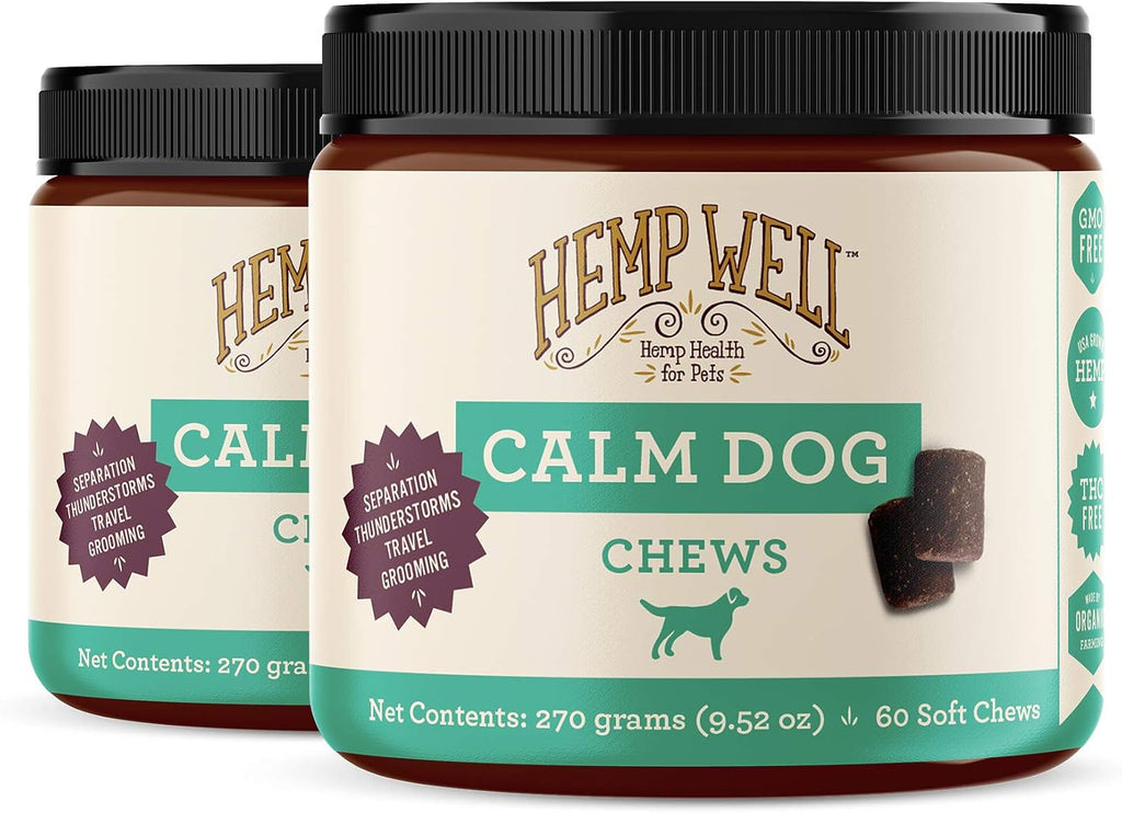 Hemp Well Calm Soft Chews for Dogs, Organic Stress Relief for Pets, 120ct