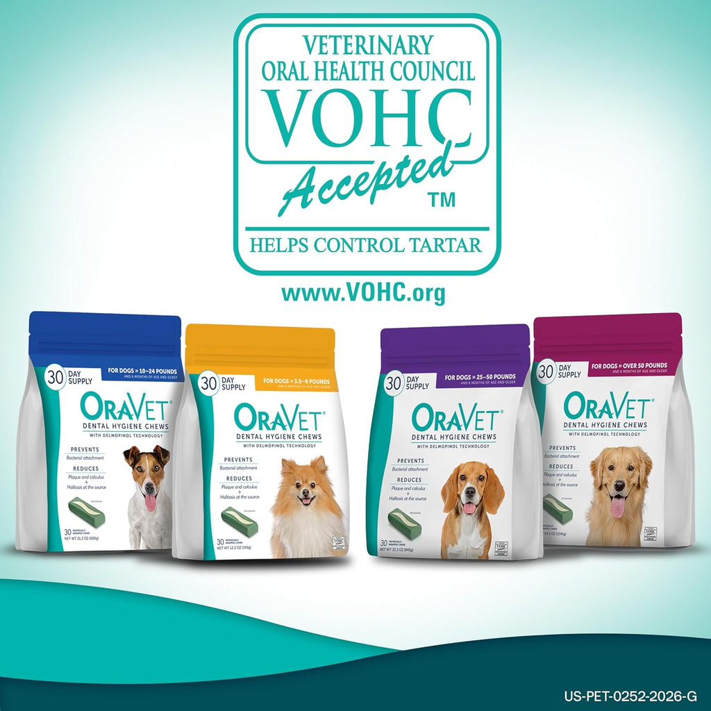 ORAVET Dental Chews for Large Dogs, 30 Count
